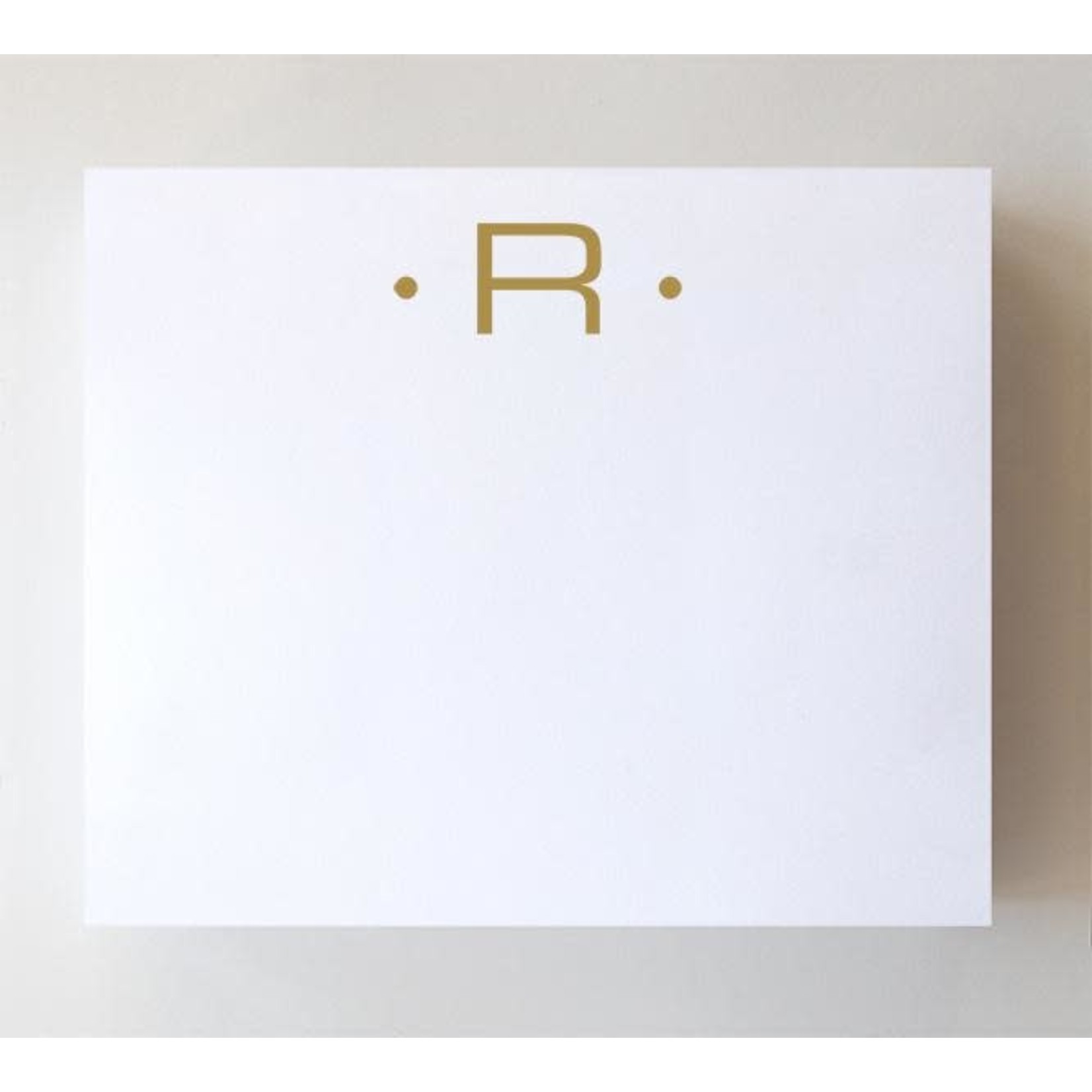Black Ink LUXE GOLD INITIAL NOTEPAD "R"