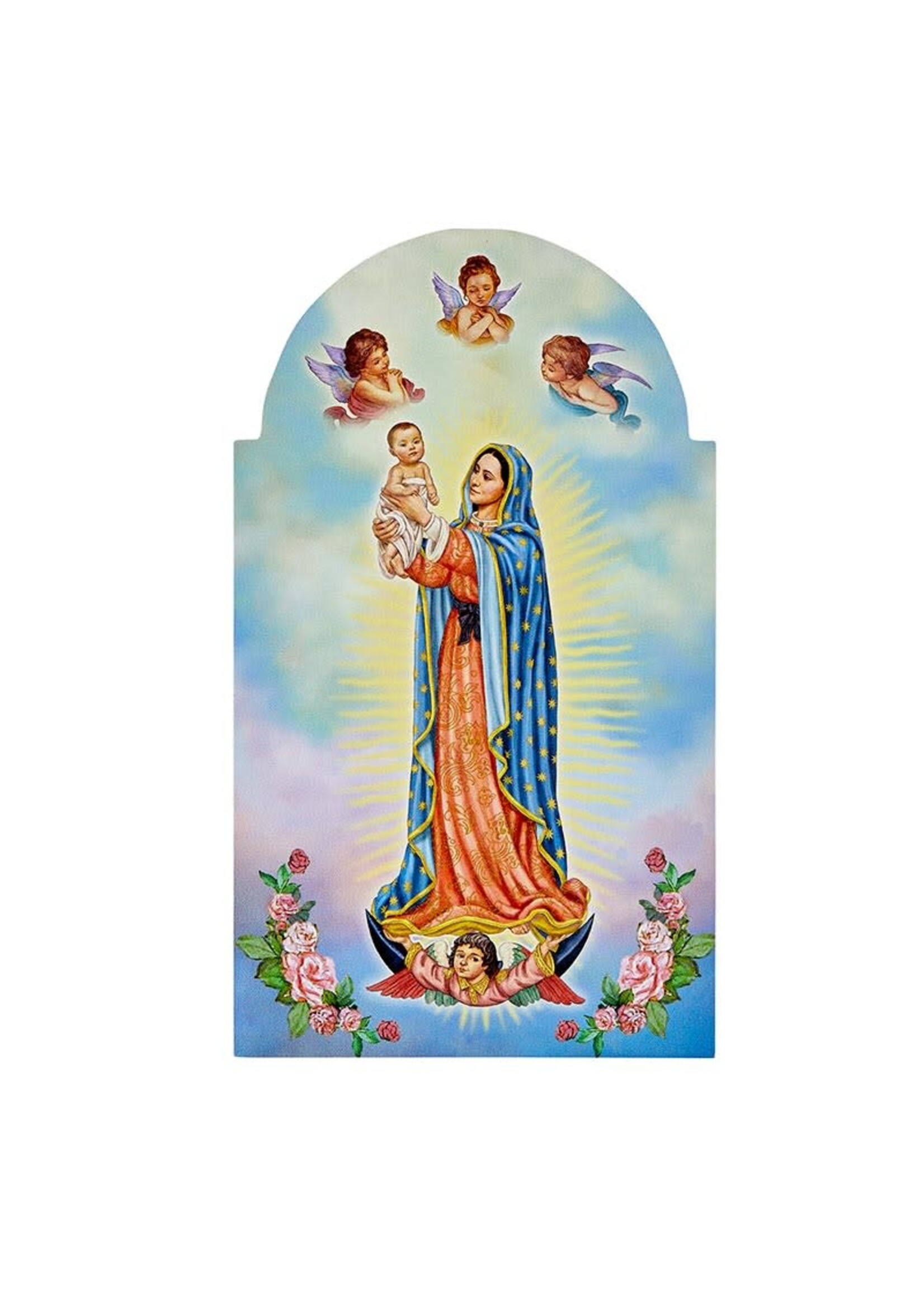 Our Lady Of Guadalupe Pro-Life Arched Wood Plaque - Treasured Accents
