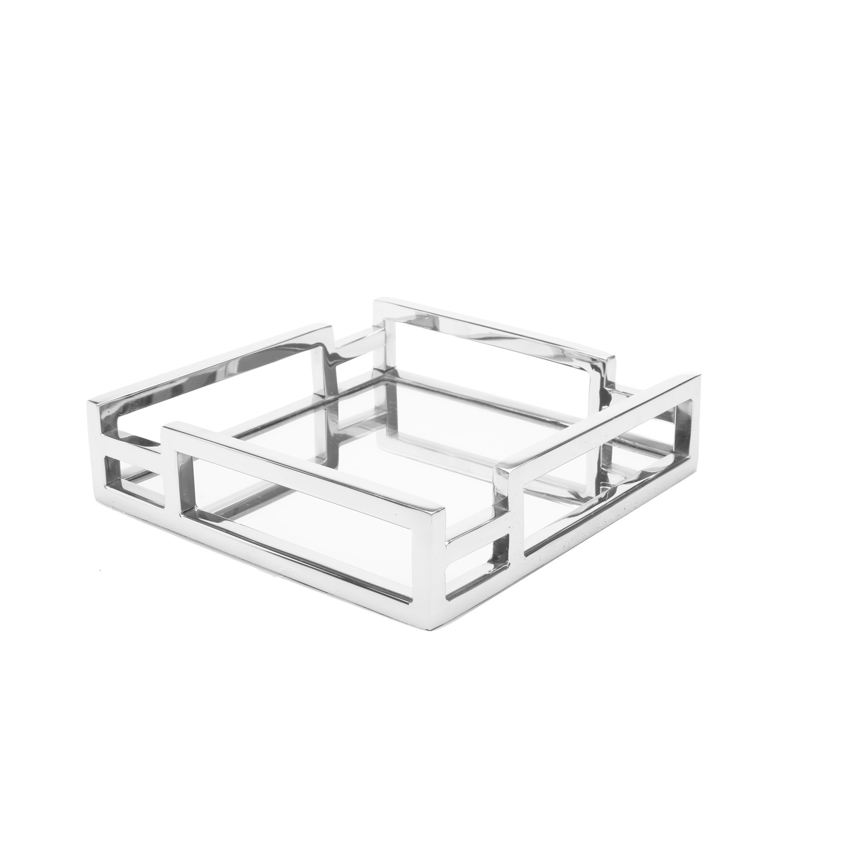 Square Mirror Napkin Holder with Layered Loop Design