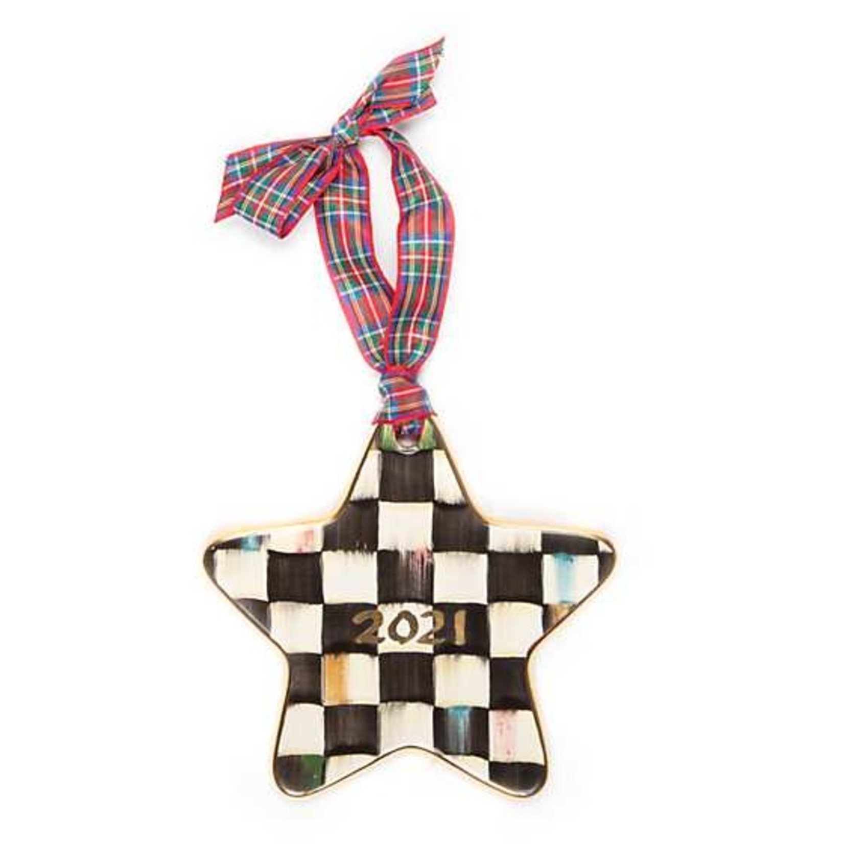 MacKenzie Childs Courtly check Star Ornament