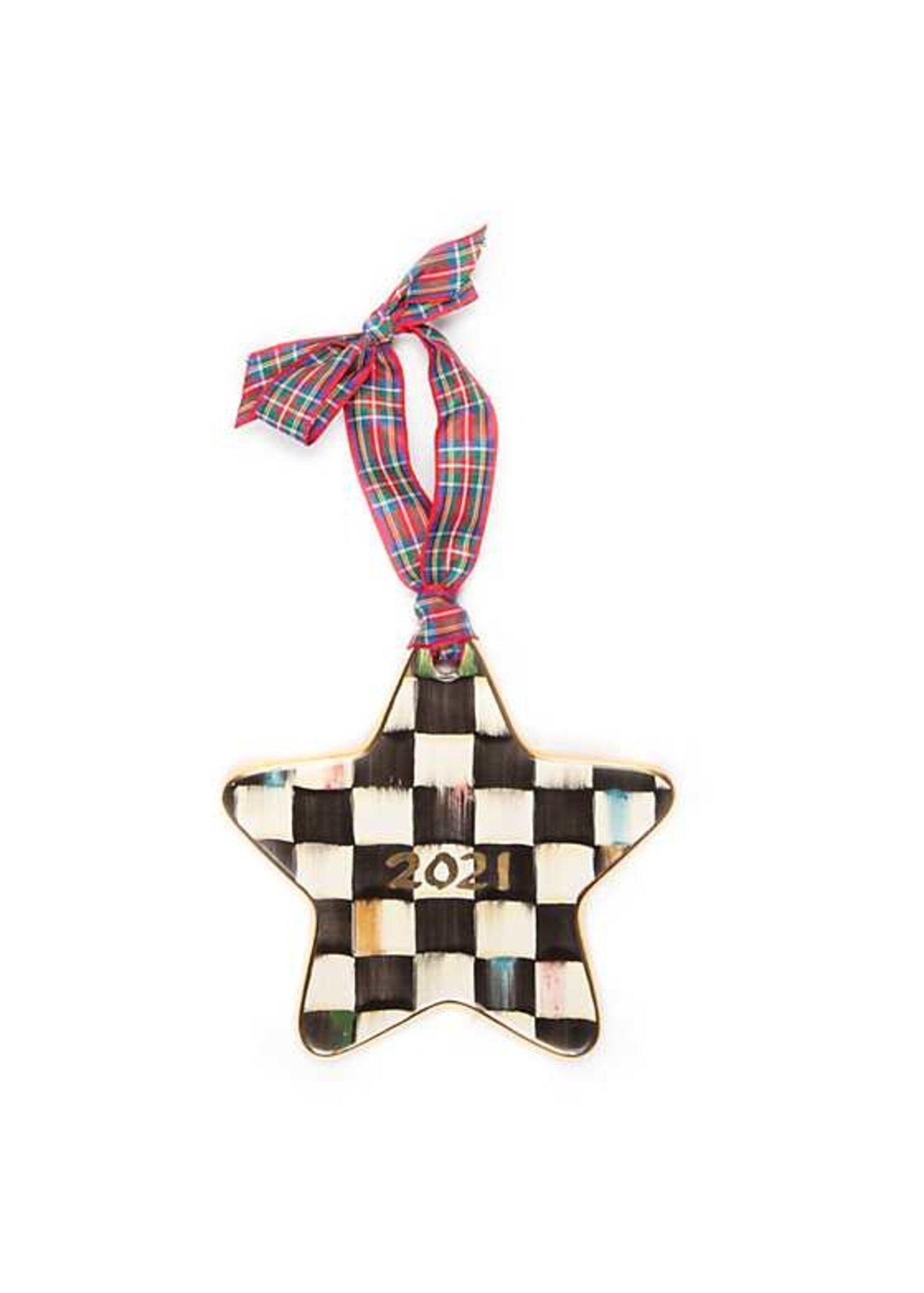 MacKenzie-Childs Courtly check Star Ornament