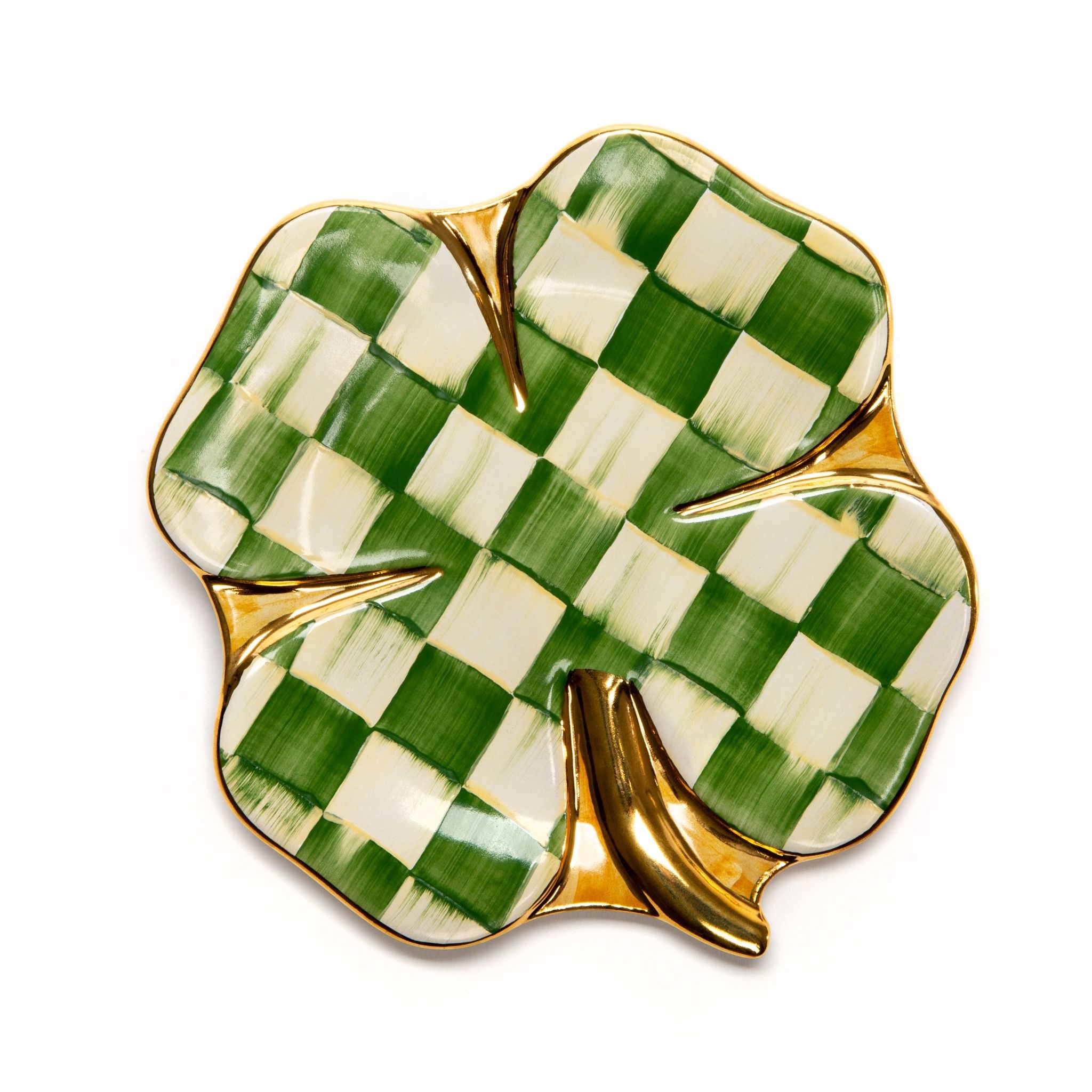 15 St Patrick's Day Gift Ideas That Will Bring You Luck 32 mackenzie childs lucky check clover plate