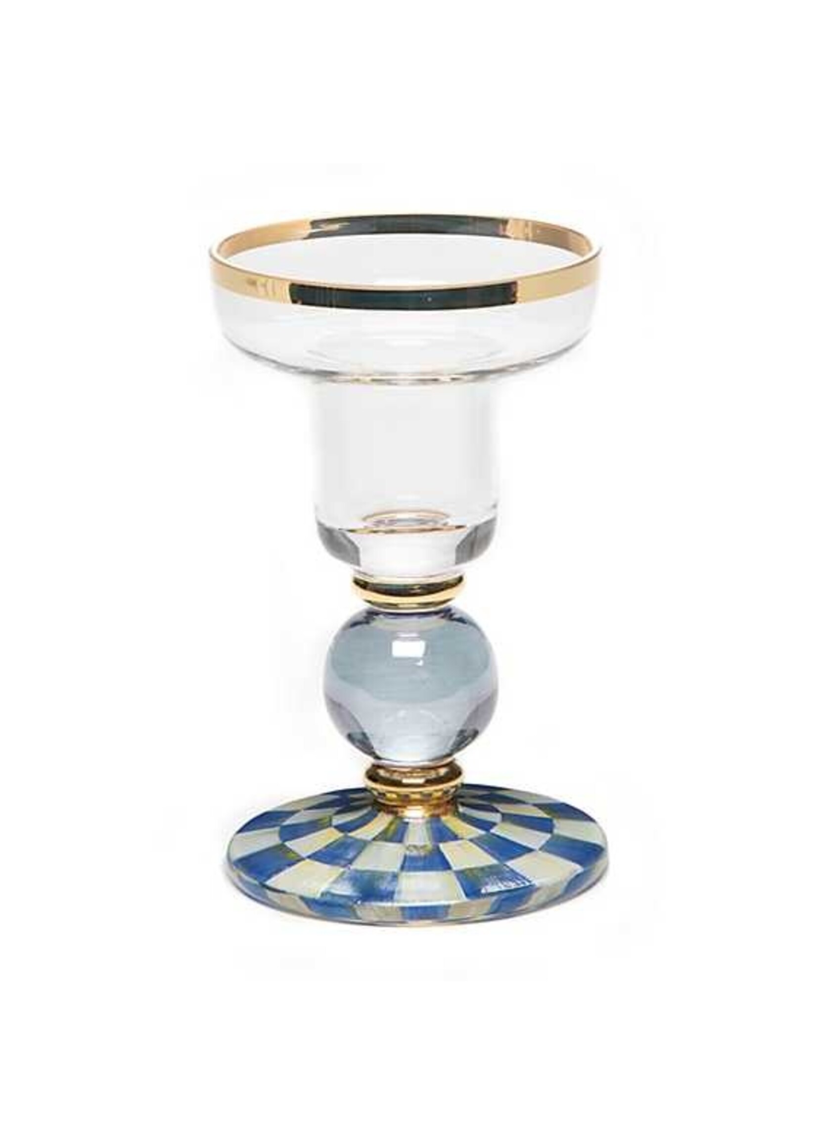 MacKenzie-Childs Royal Check Sphere Candlestick - Small