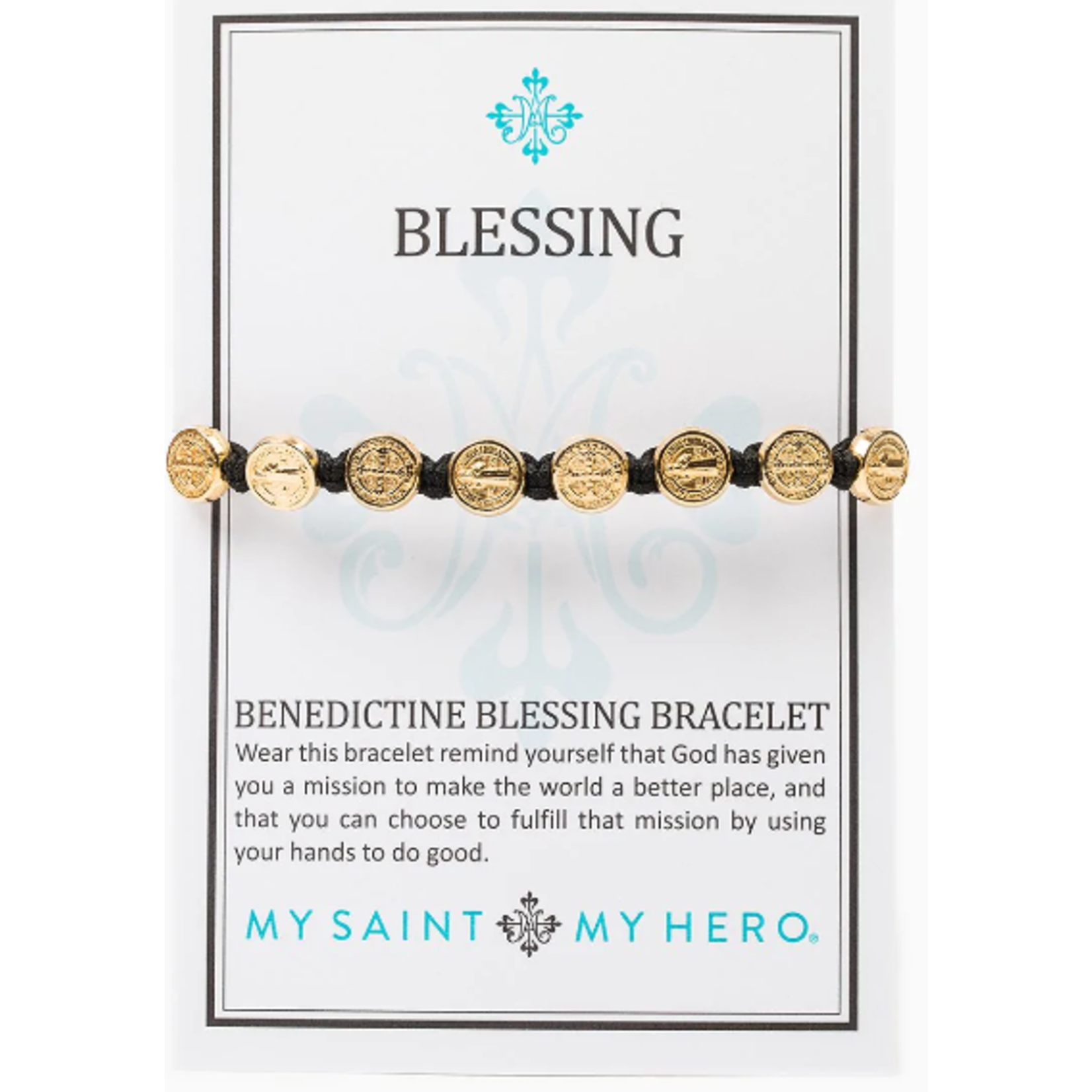 My Saint My Hero Benedictine Blessing Bracelet - Gold Medals