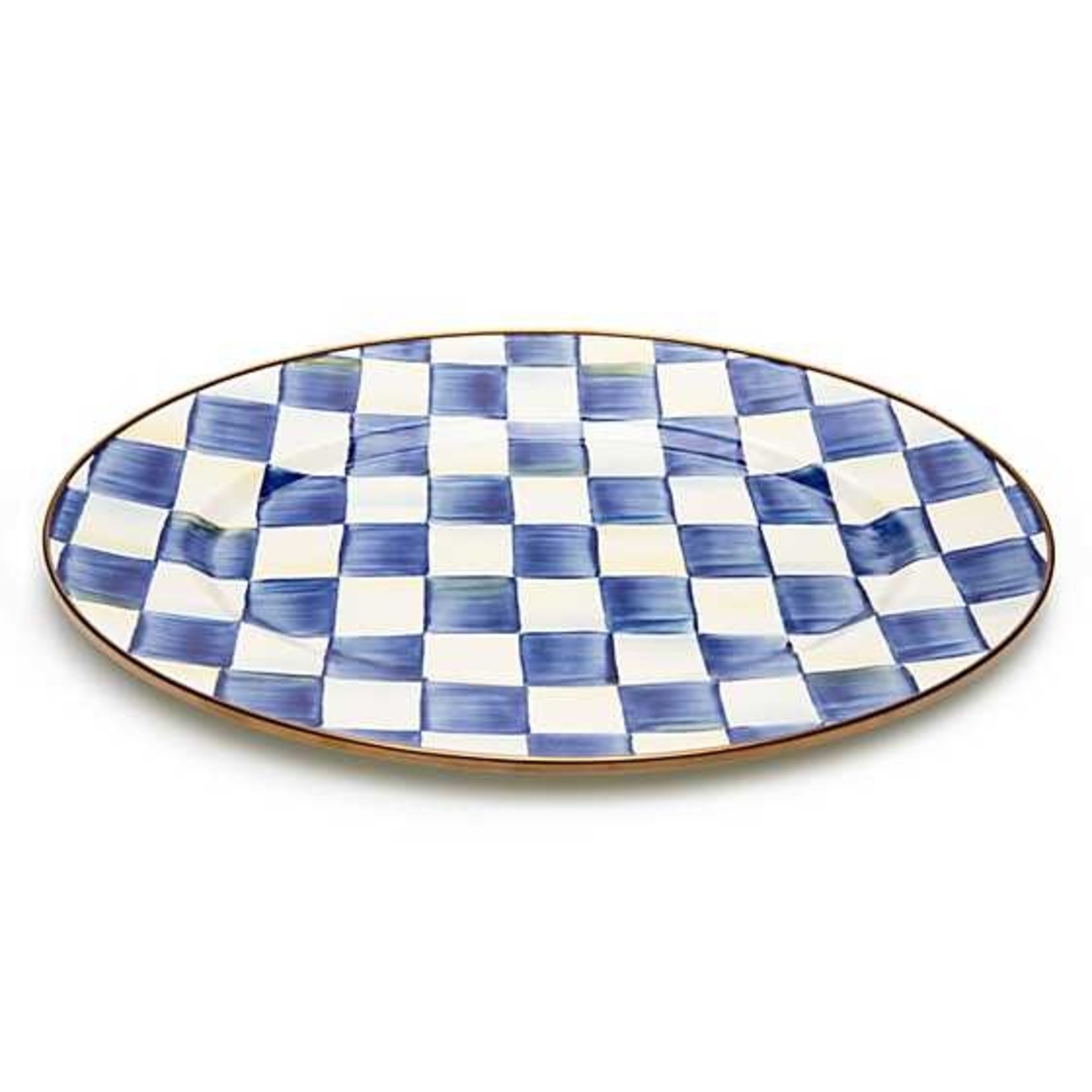MacKenzie Childs Royal Check Enamel Oval Platter - Small