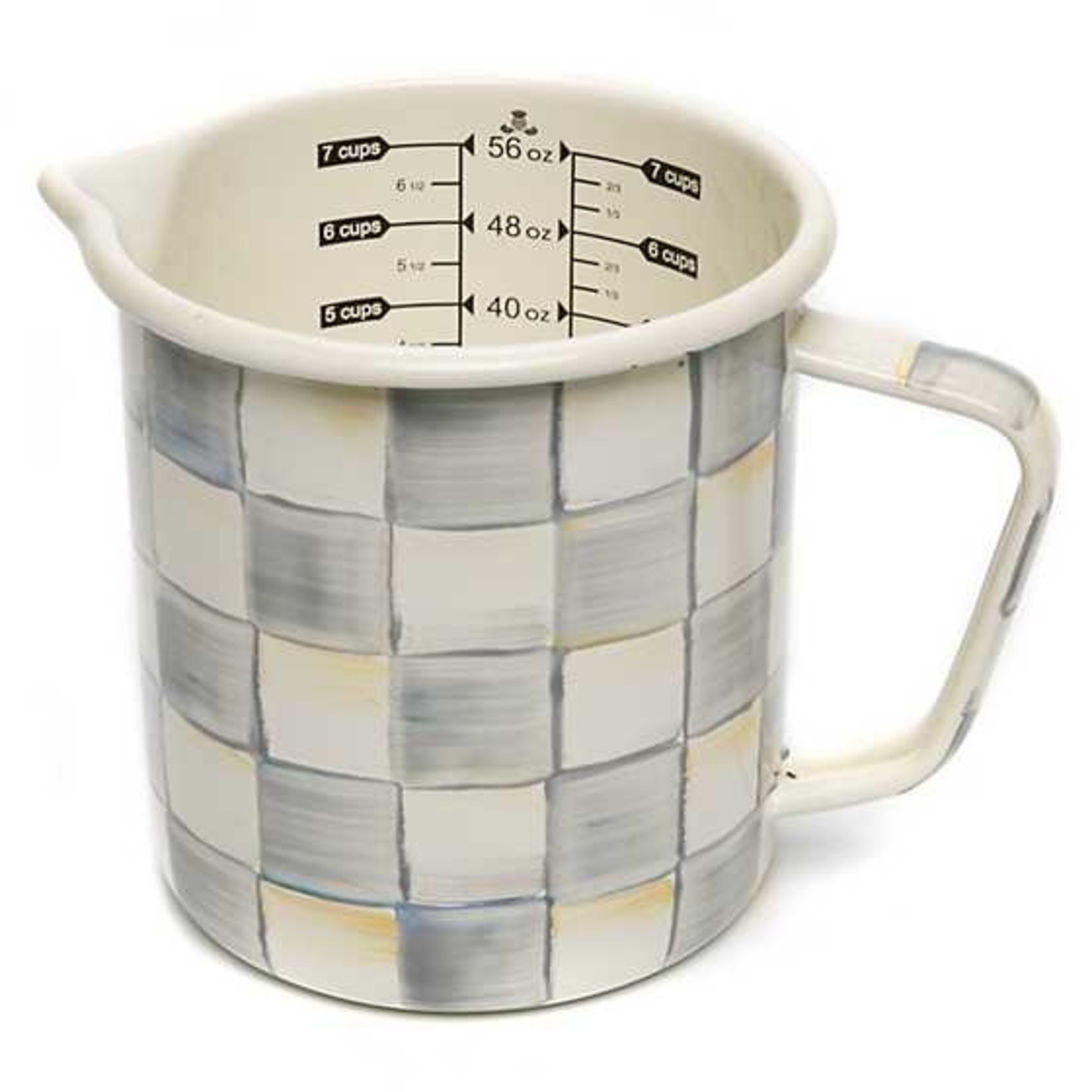 MacKenzie Childs Sterling Check Enamel 7 Cup Measuring Cup