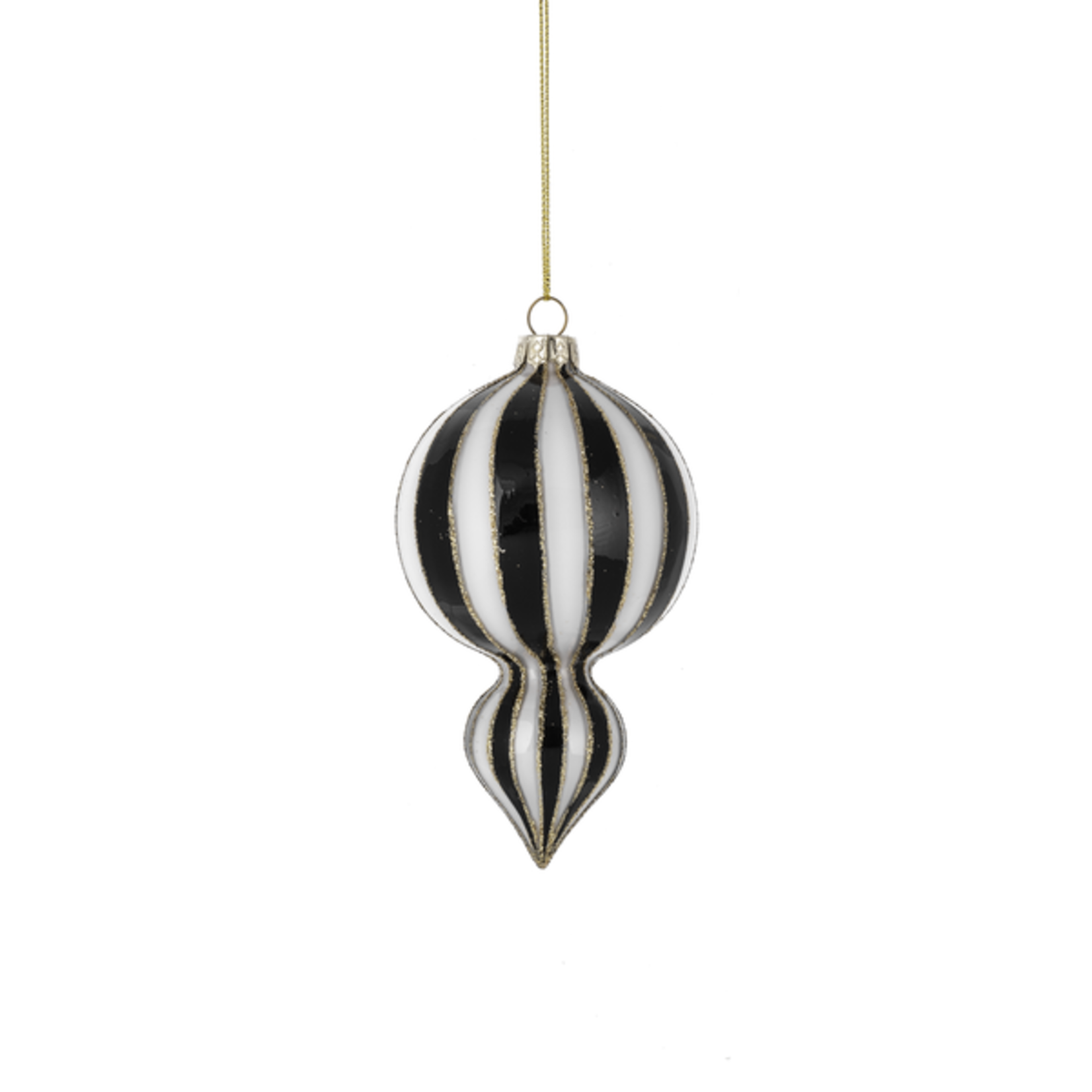 Black & White Striped Finial Ornaments