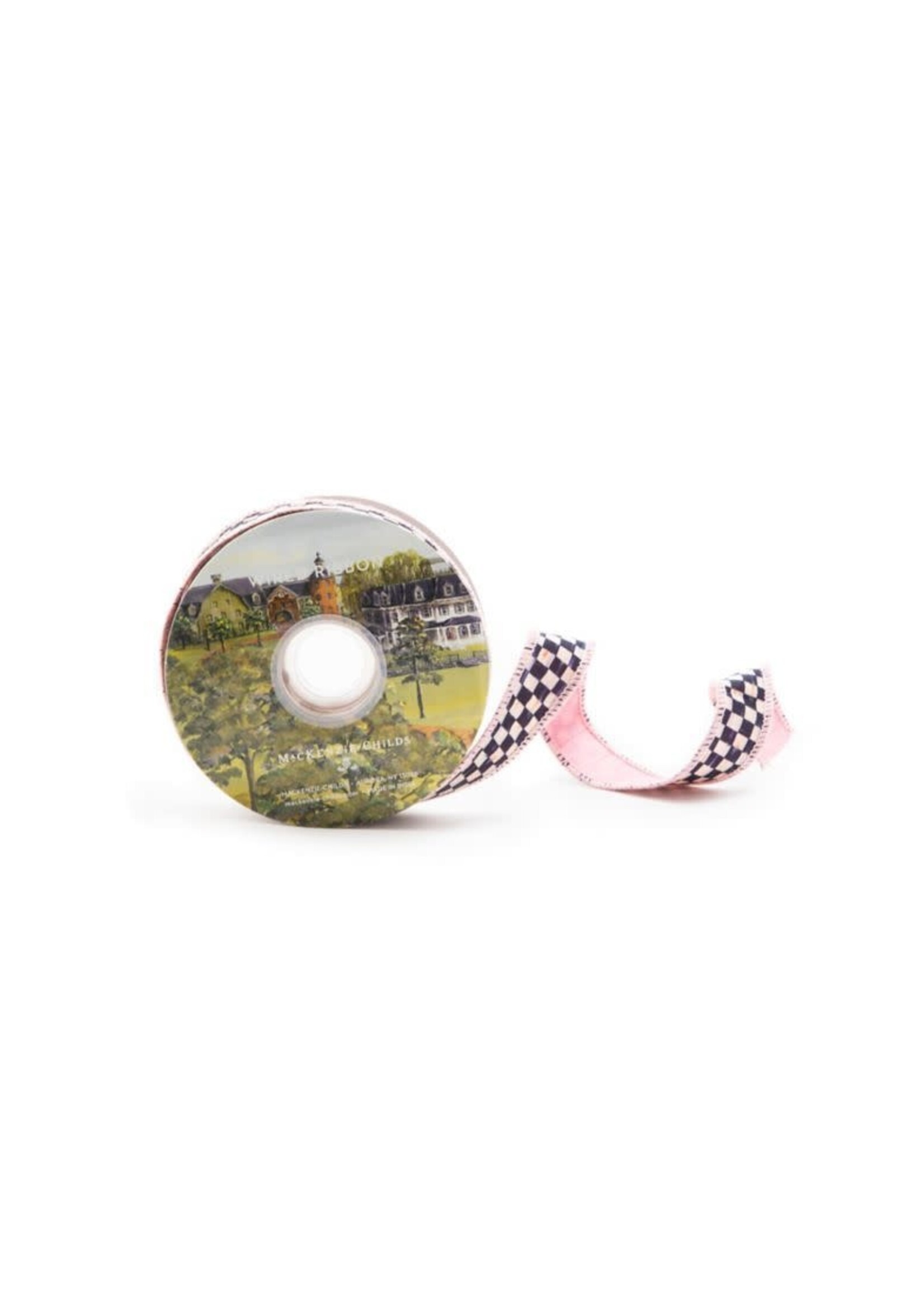 MacKenzie-Childs Courtly Check 1" Ribbon - Pink