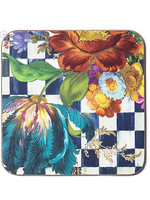 MacKenzie-Childs Royal Flower Market Cork Back Coasters - Set of 4 - FINAL SALE