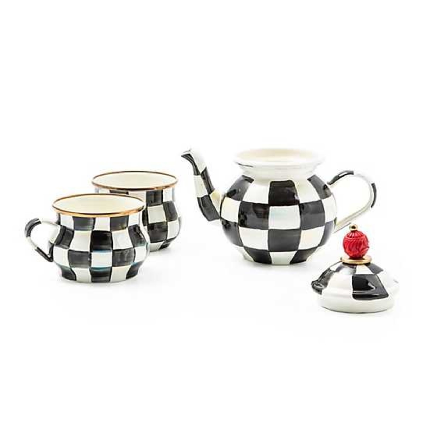 MacKenzie Childs Courtly Check Tea Party Set