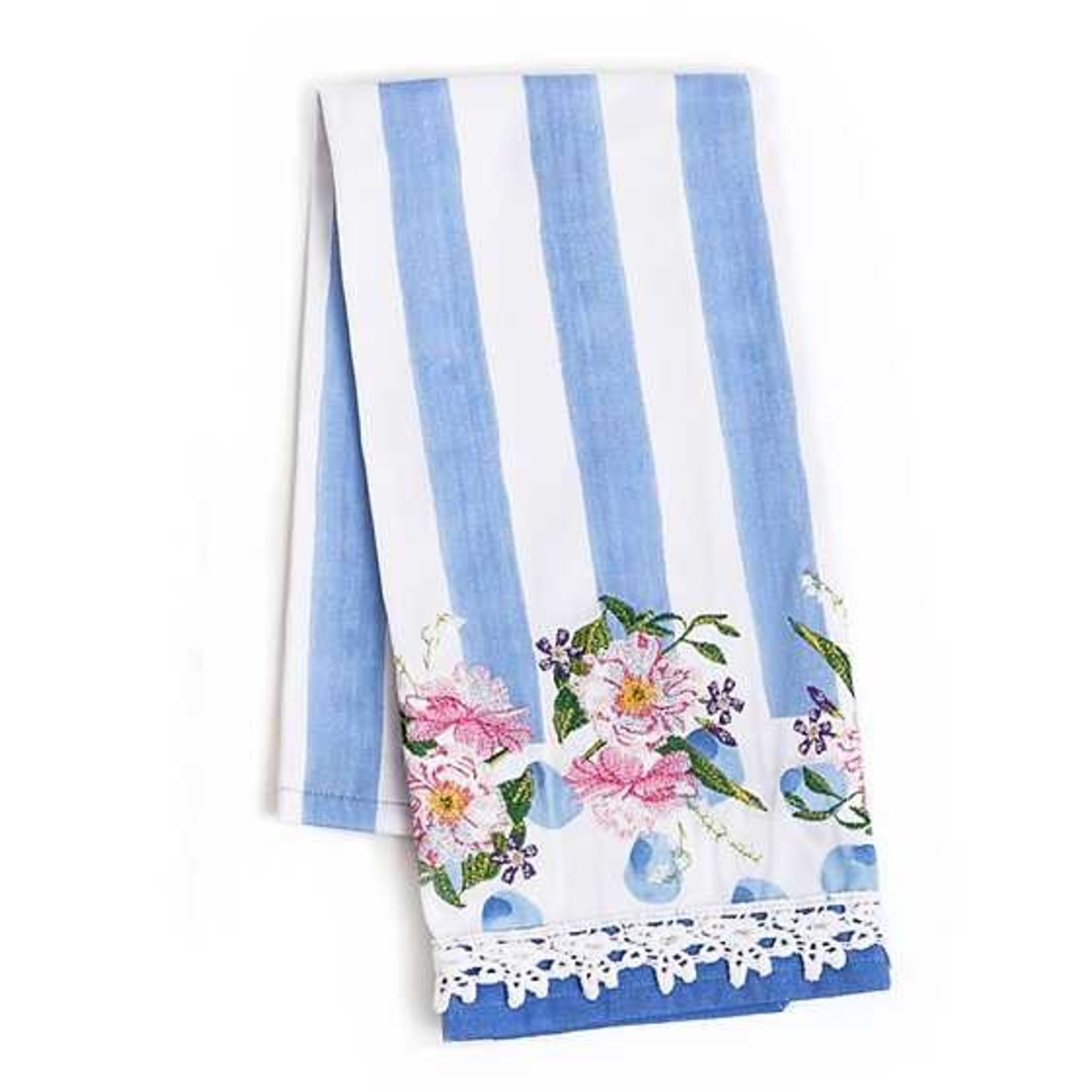 MacKenzie Childs Wildflowers Dish Towel - Blue