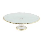 MudPie GLASS WITH GOLD CAKE STAND
