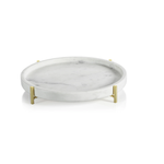 zodax Palomar Round Marble Tray on Metal Stand - Large