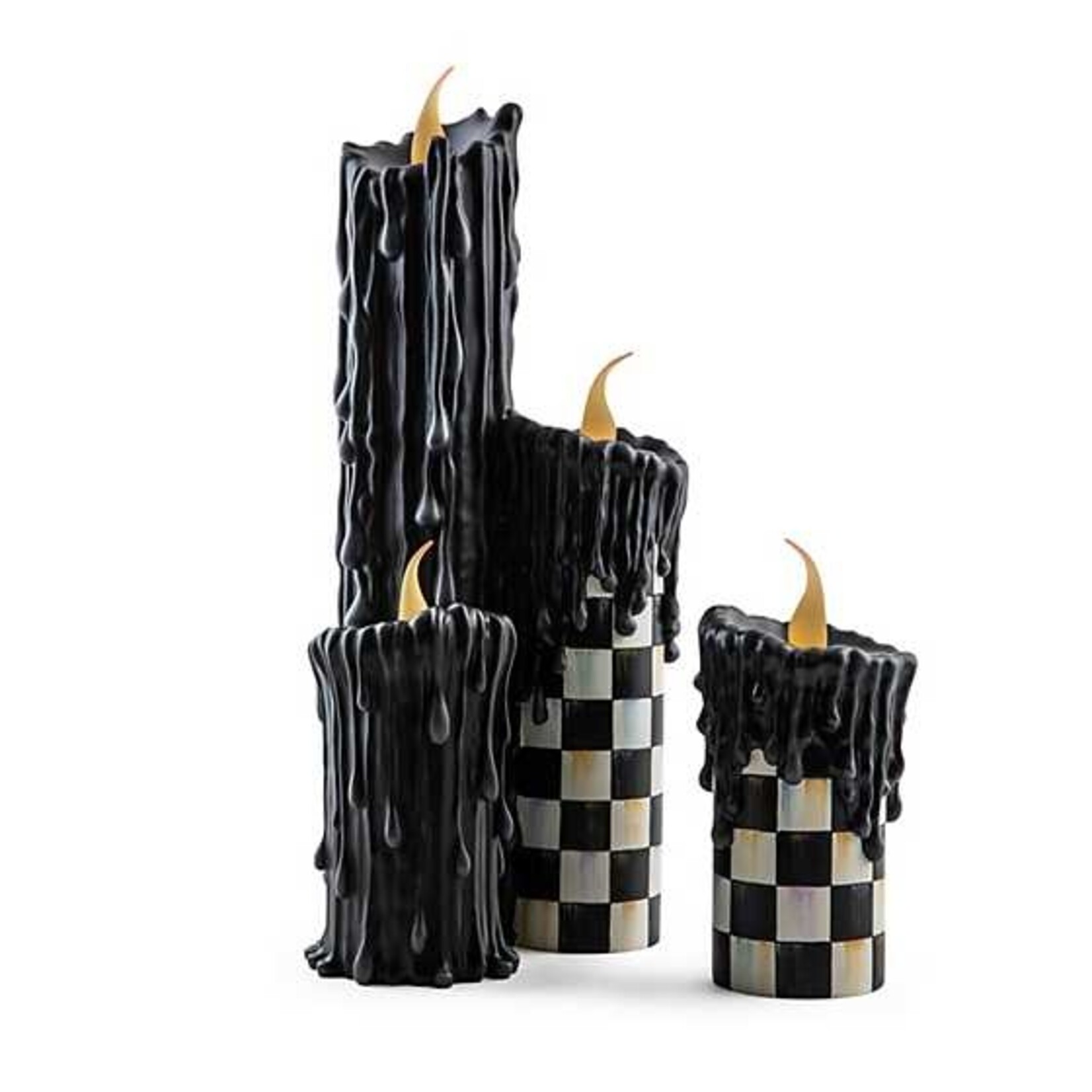 MacKenzie Childs courtly check melting candle cluster