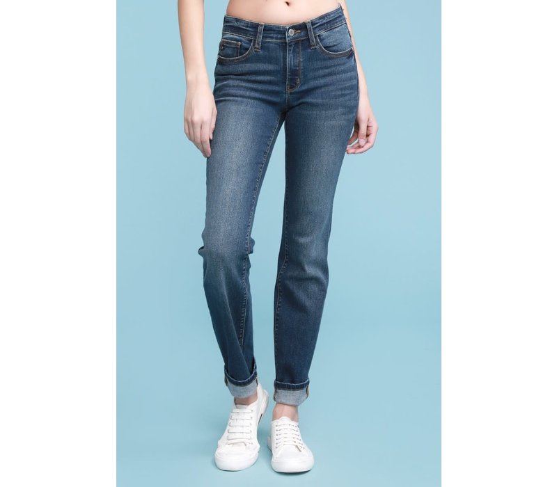 cuffed straight jeans