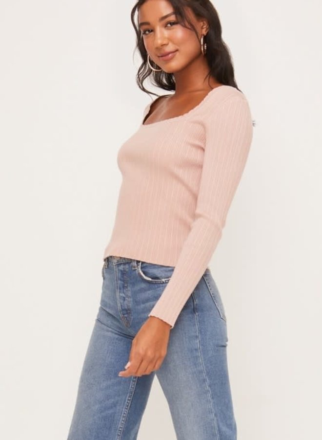Scalloped Square Neck Top - Stella Dallas Boutique