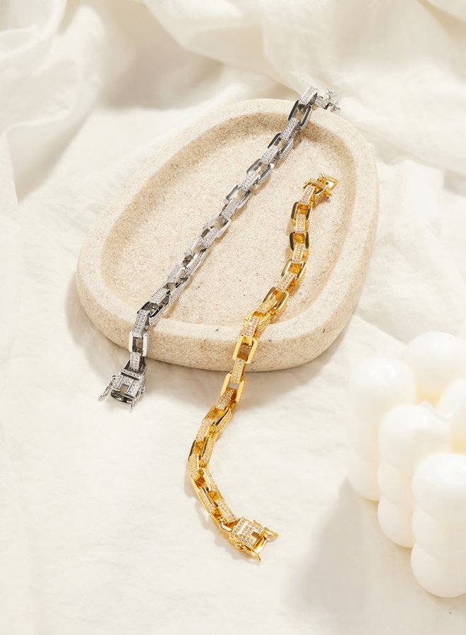 Boxy Pave Chain Bracelet
