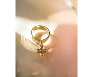 Luv AJ Molten Cross Charm Ring