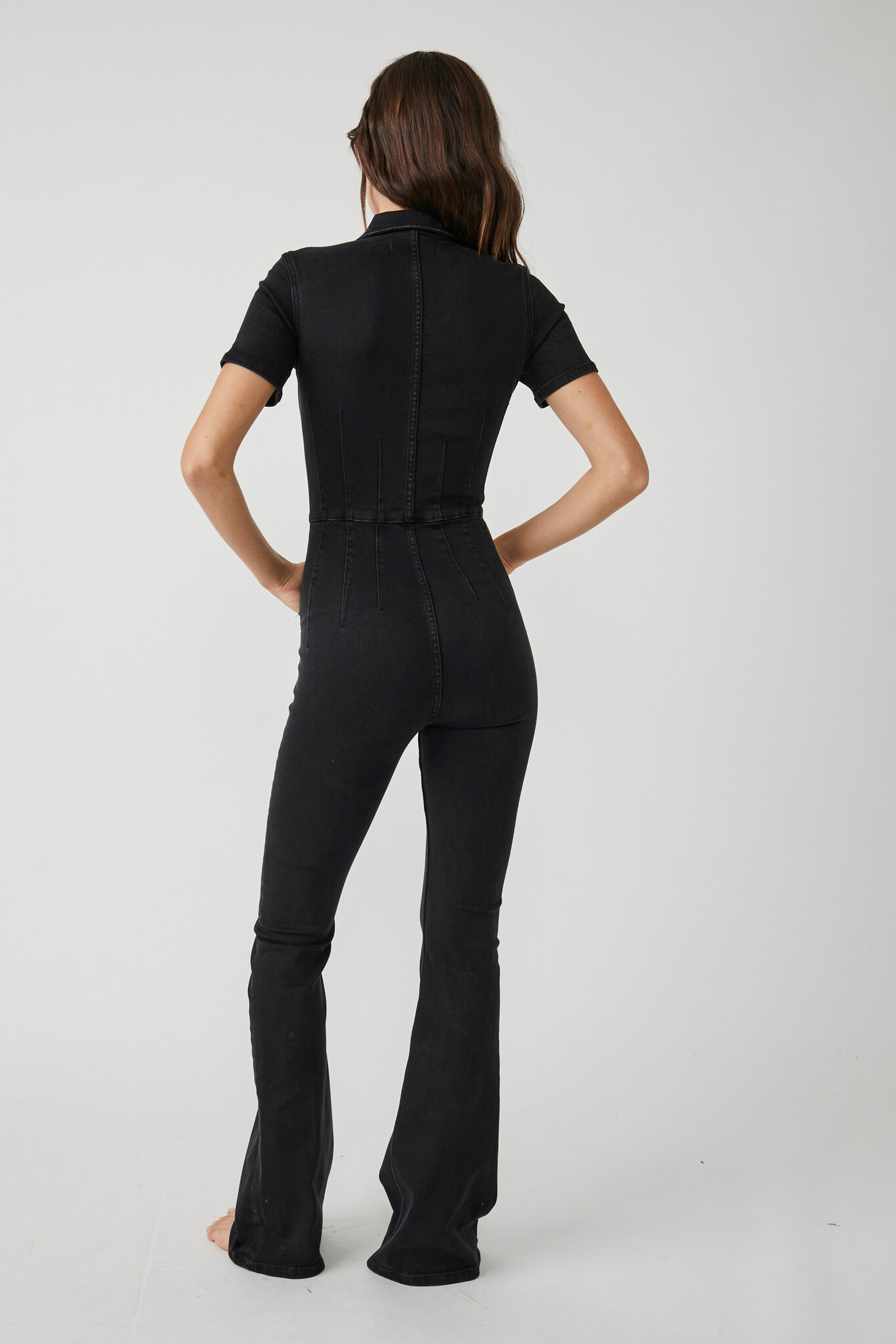 Full Length Flare Bodysuit- Black