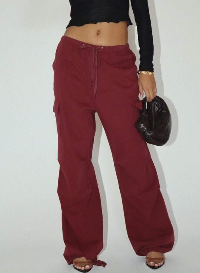 Cargo Jogger Pants - Wine Red - Joggers.lk