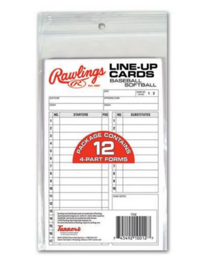 RAWLINGS Rawlings System-17 Lineup Cards (12 Pack): 17LU