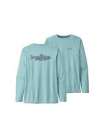 Patagonia Patagonia M's L/S Cap Cool Daily Fish Graphic Shirt Woodgrain Fitz Roy Trout: Fin Blue