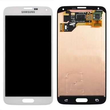 Galaxy S5 Digitizer/LCD, White (With Logo)