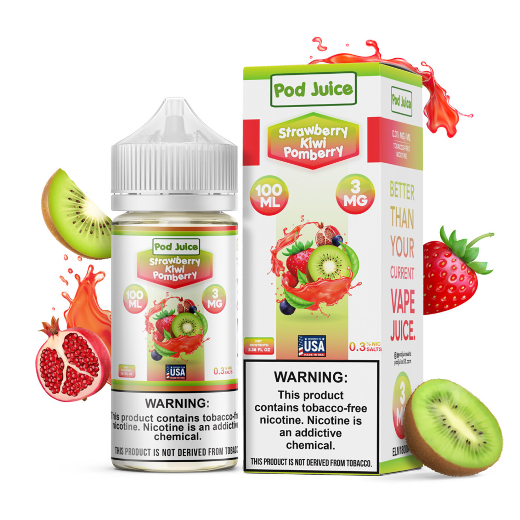 Pod Juice Strawberry Kiwi Pomberry - Pod Juice E-Liquid