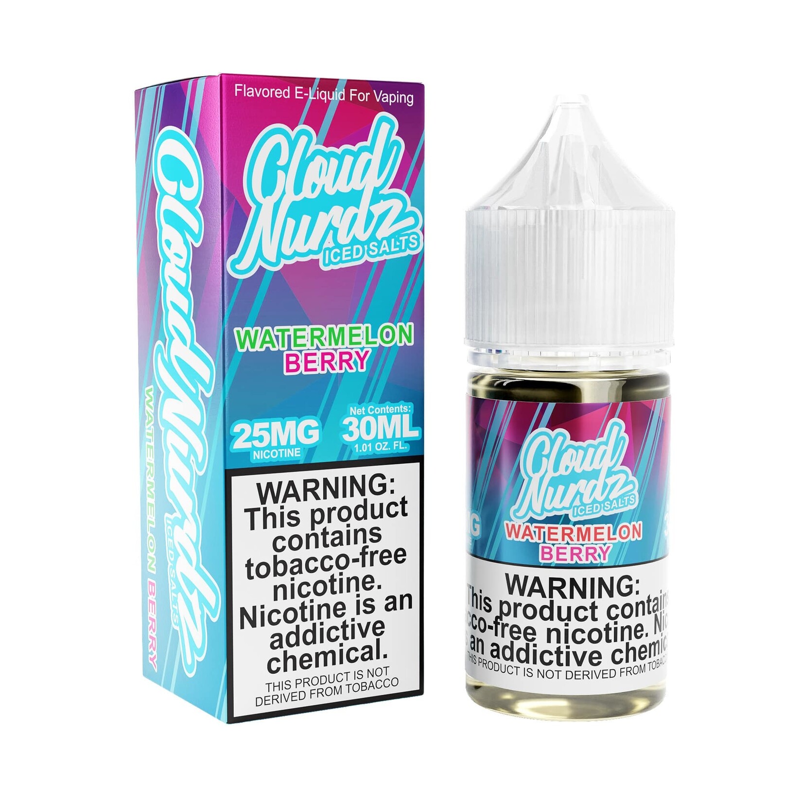 Cloud Nurdz Salt Watermelon Berry Iced - Cloud Nurdz Salt