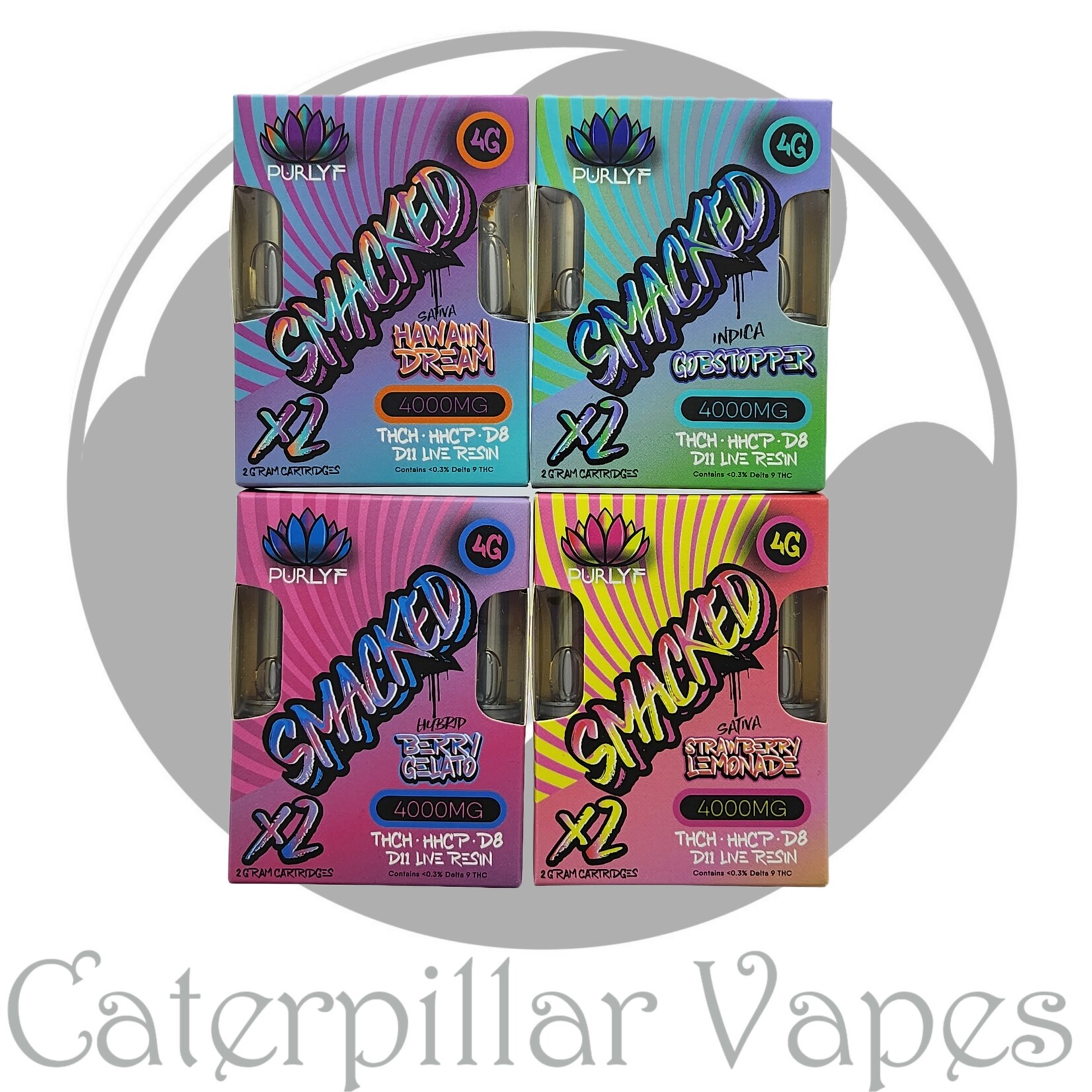 PurLyf PurLyf Smacked THC-H, D11, HHCP + D8 Live Resin Dual 2G Cartridges (Discontinued)