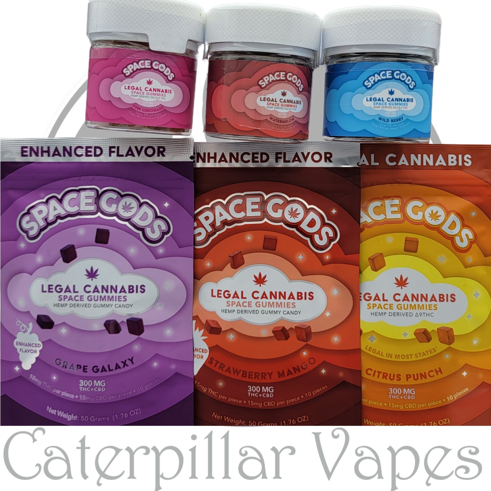 Space Gods D9 THC + CBD Gummies 300mg