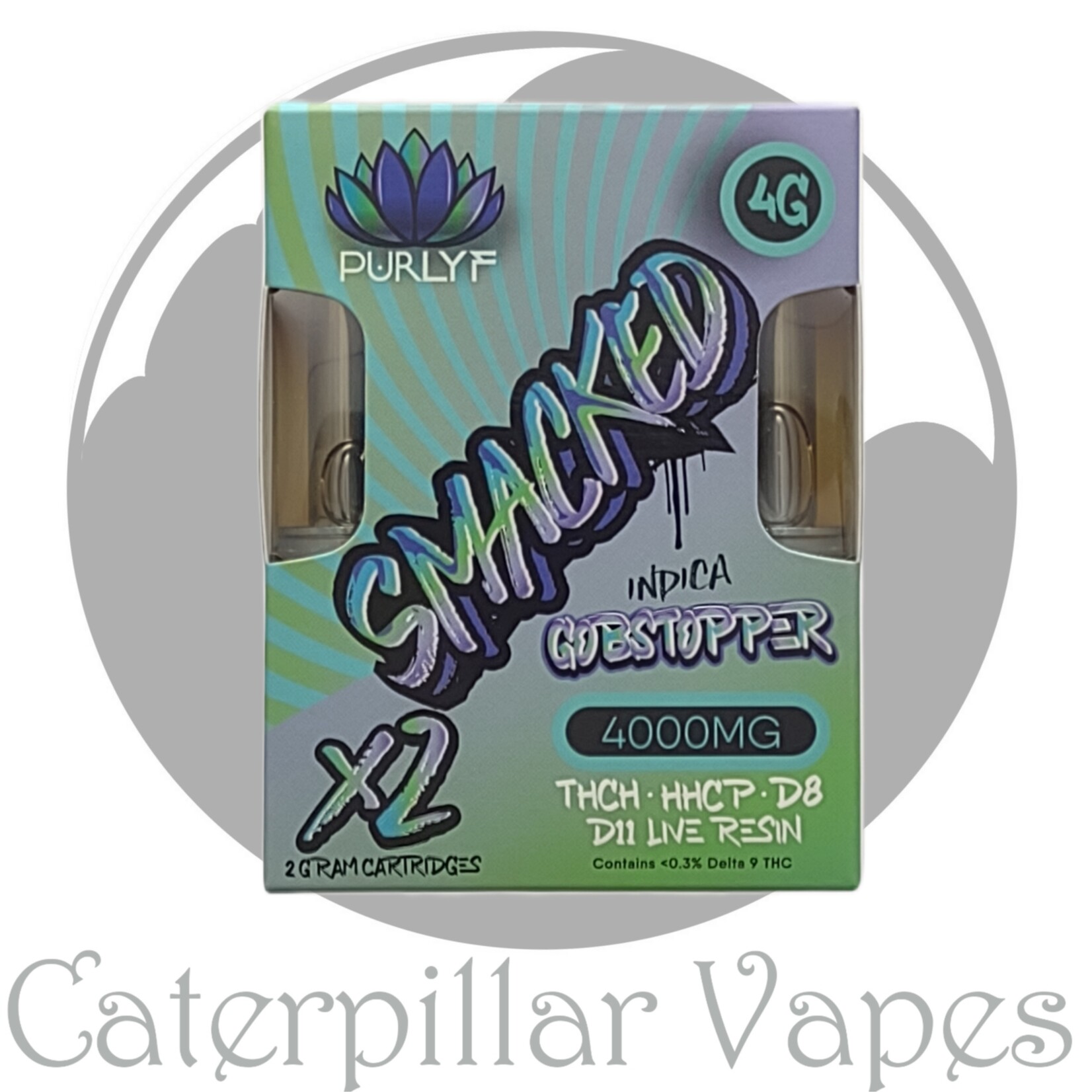 PurLyf PurLyf Smacked THC-H, D11, HHCP + D8 Live Resin Dual 2G Cartridges (Discontinued)