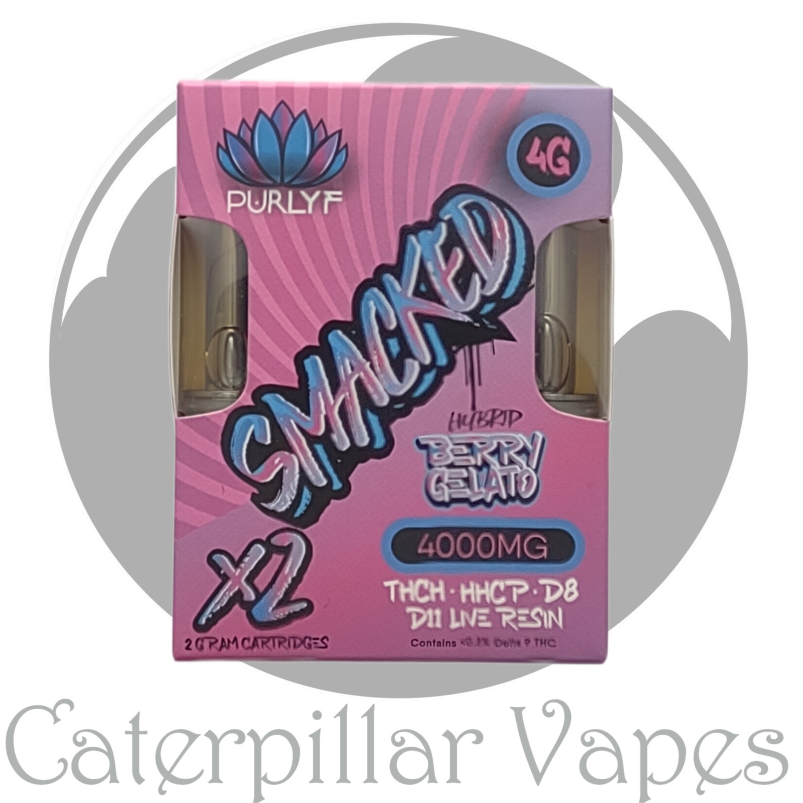 PurLyf PurLyf Smacked THC-H, D11, HHCP + D8 Live Resin Dual 2G Cartridges (Discontinued)