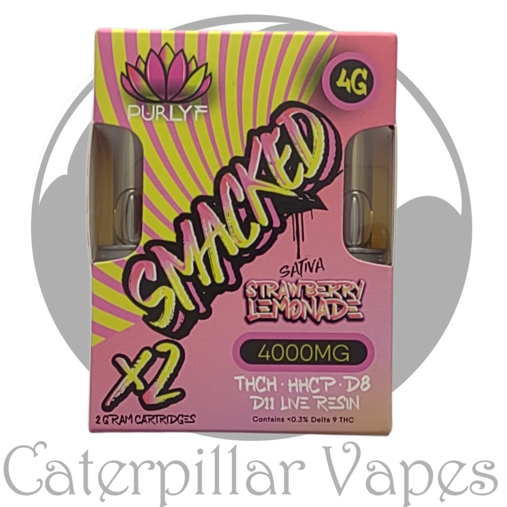 PurLyf PurLyf Smacked THC-H, D11, HHCP + D8 Live Resin Dual 2G Cartridges (Discontinued)