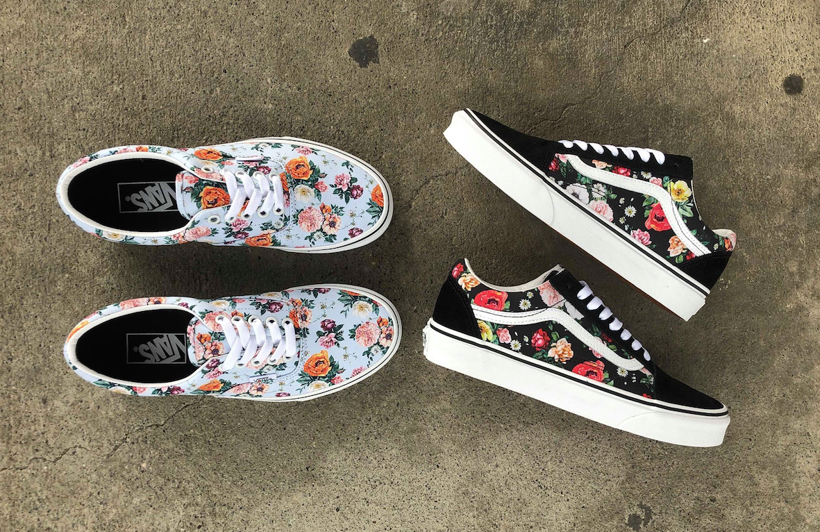 vans shoes with flowers