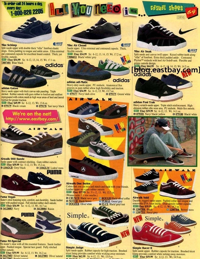 nike skateboarding shoes 1990s choad snak