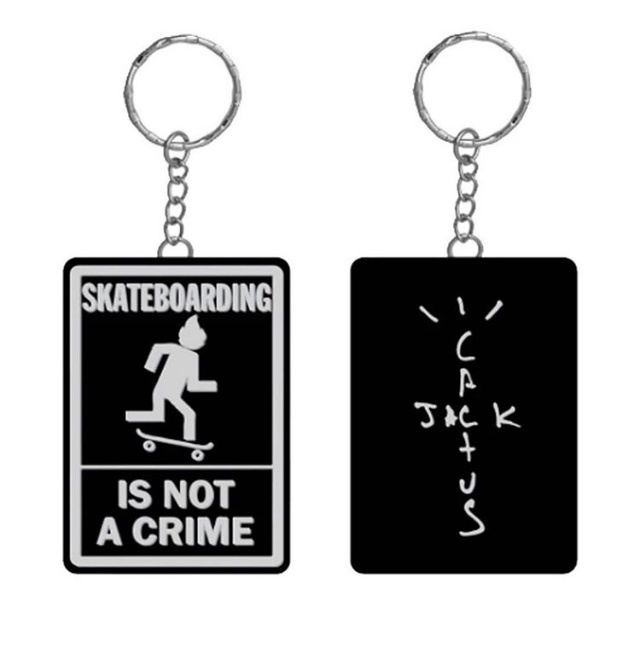 travis scott skateboarding poser keychain