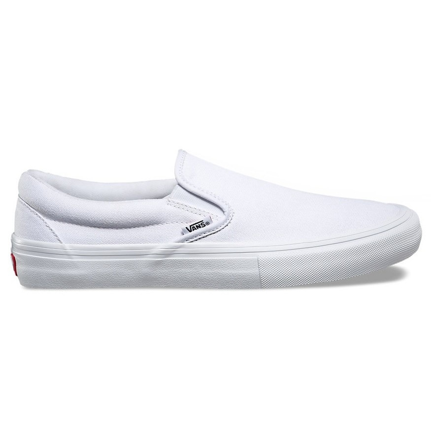 vans slip ons all white