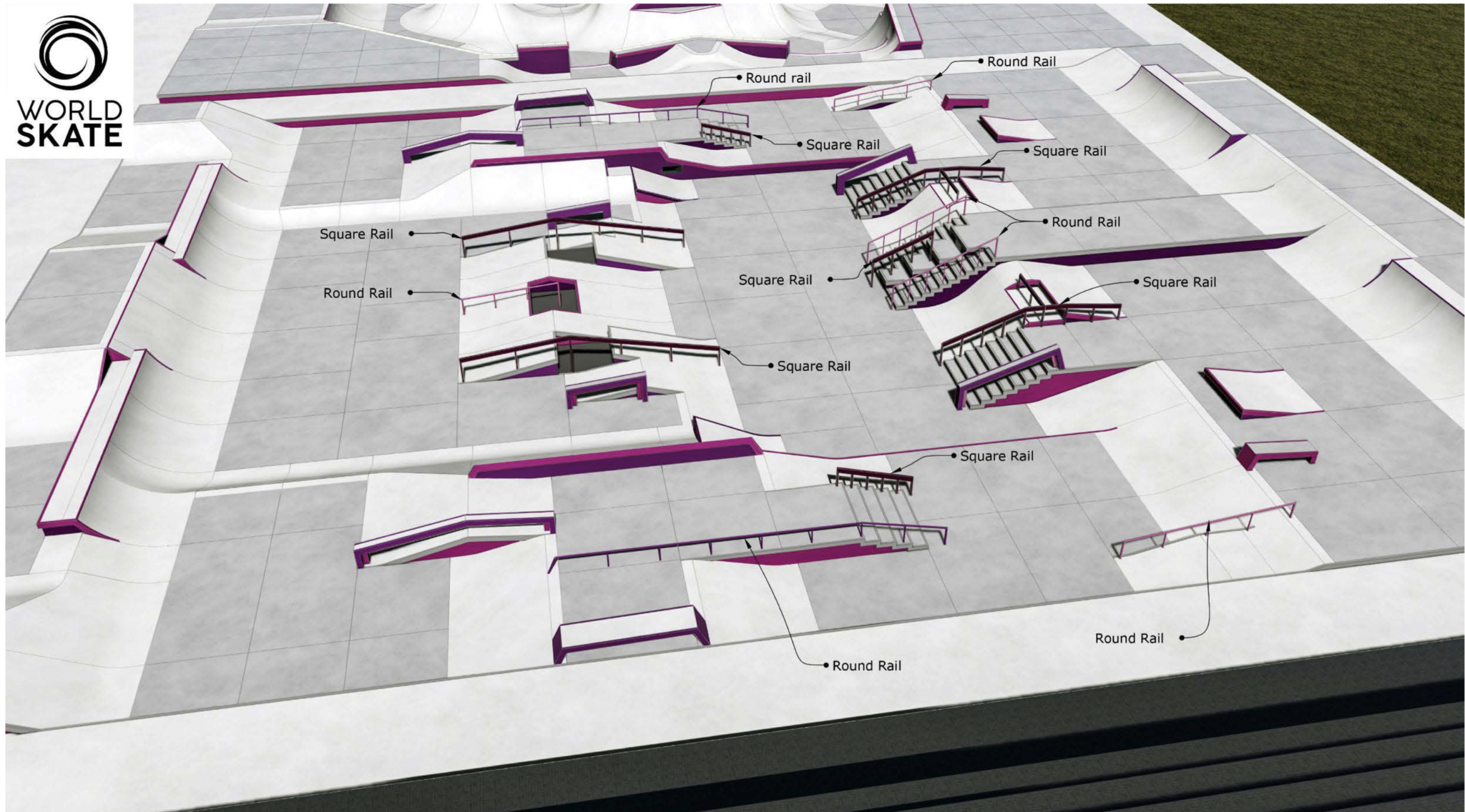 Japan 2021 Olympic Skateboarding Skatepark Course Street Section