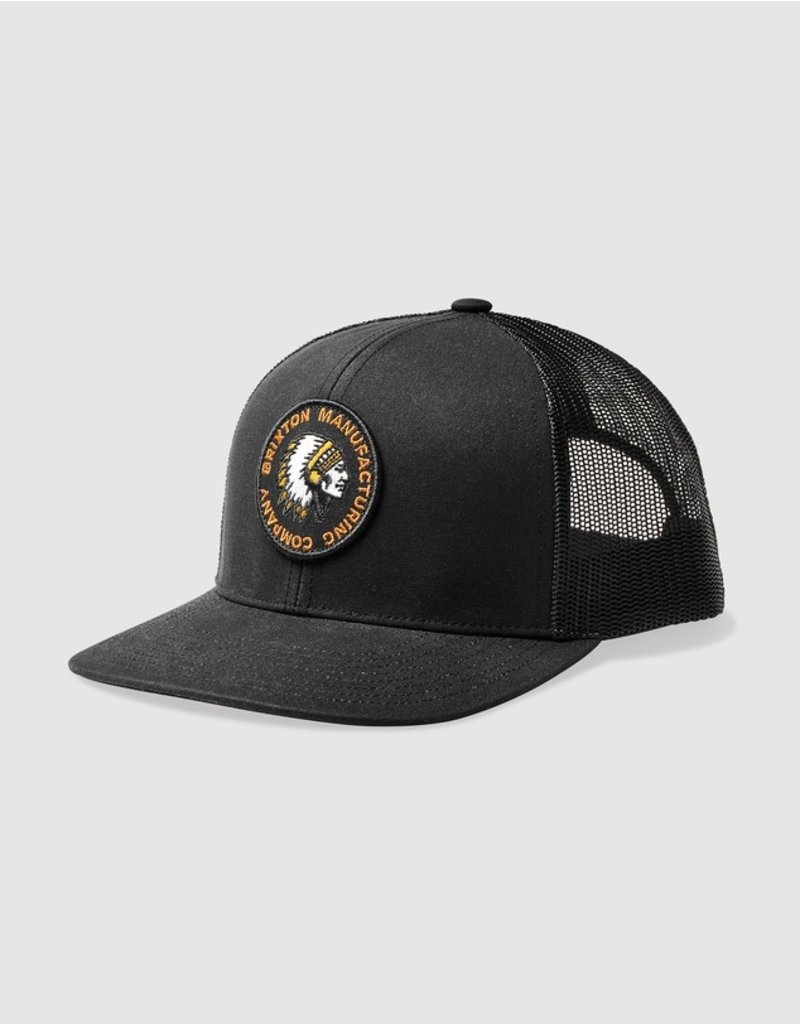 Brixton Rival Stamp Mesh Snapback Black 