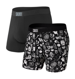 Saxx Saxx Vibe Boxer Brief 2pk (Creepers/Black)