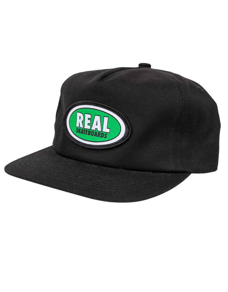 Real Real Oval Snapback Hat Black/Green