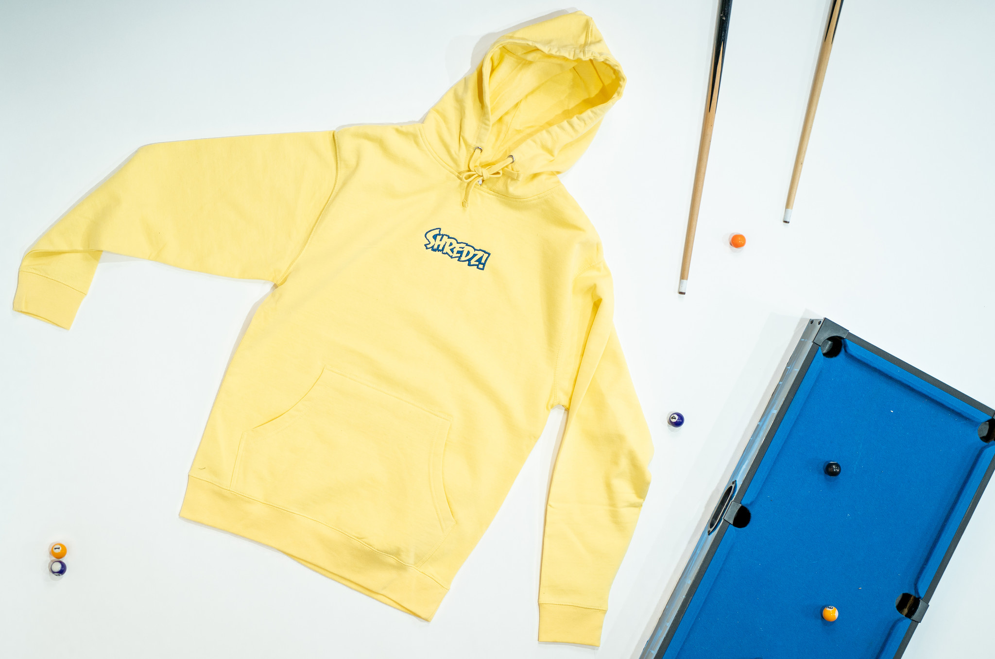 shredz shop hoodie yellow slate blue