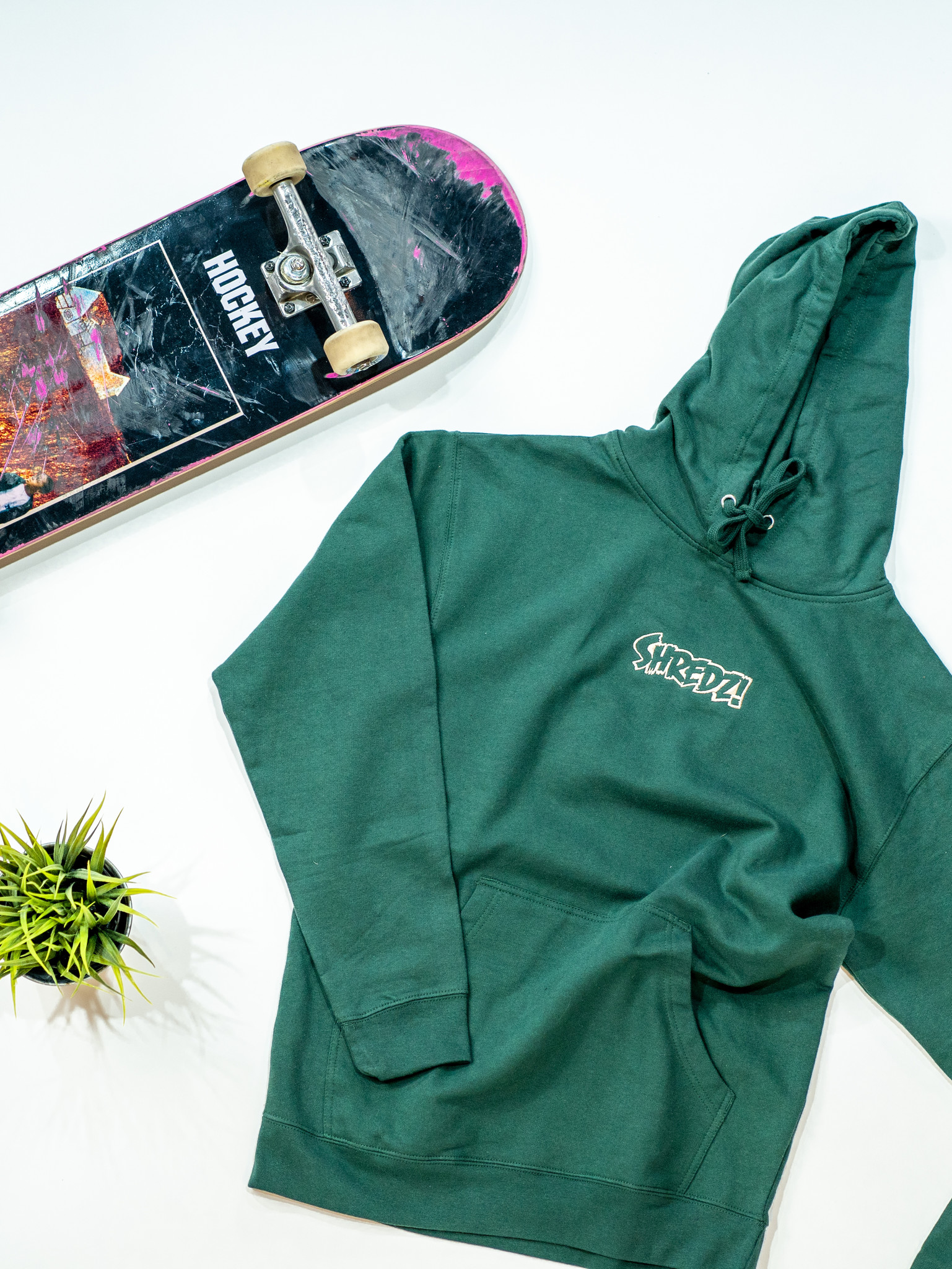 shredz shop hoodie forrest green