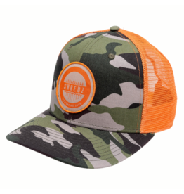 Shredz Shredz Shredded Wheat Curved Brim Trucker Hat (Camo/Orange)