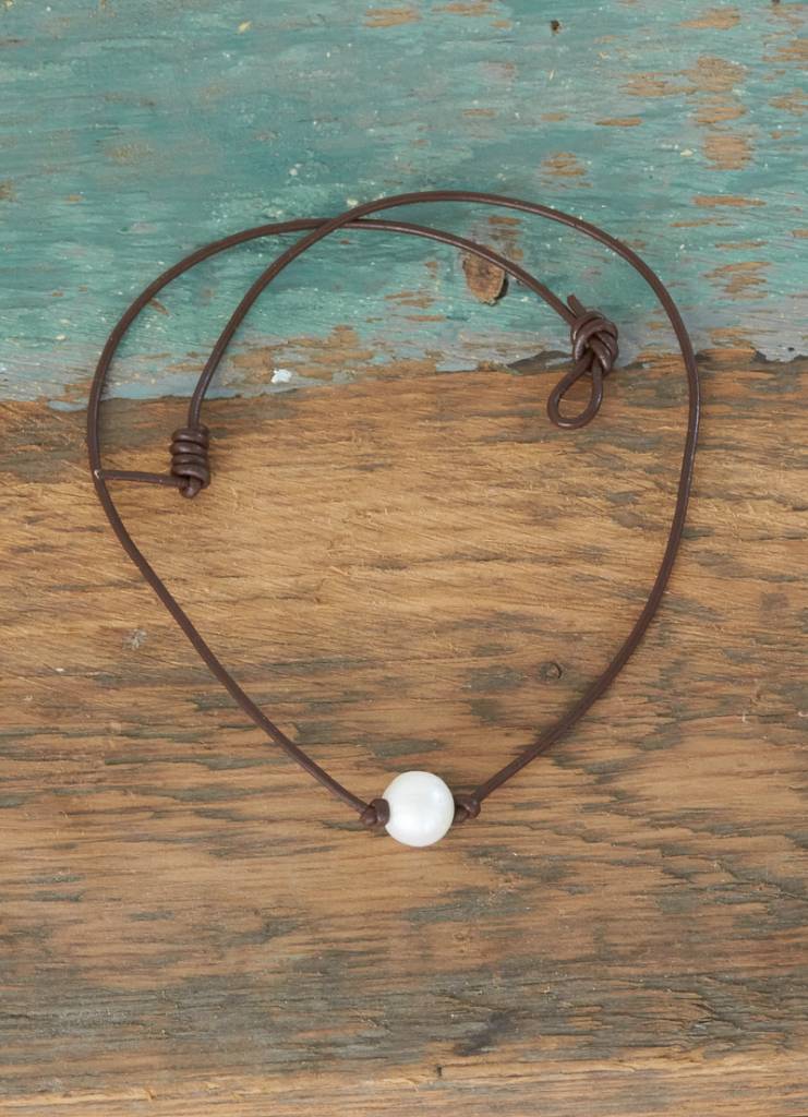 The Birch Store Single White Pearl Necklace