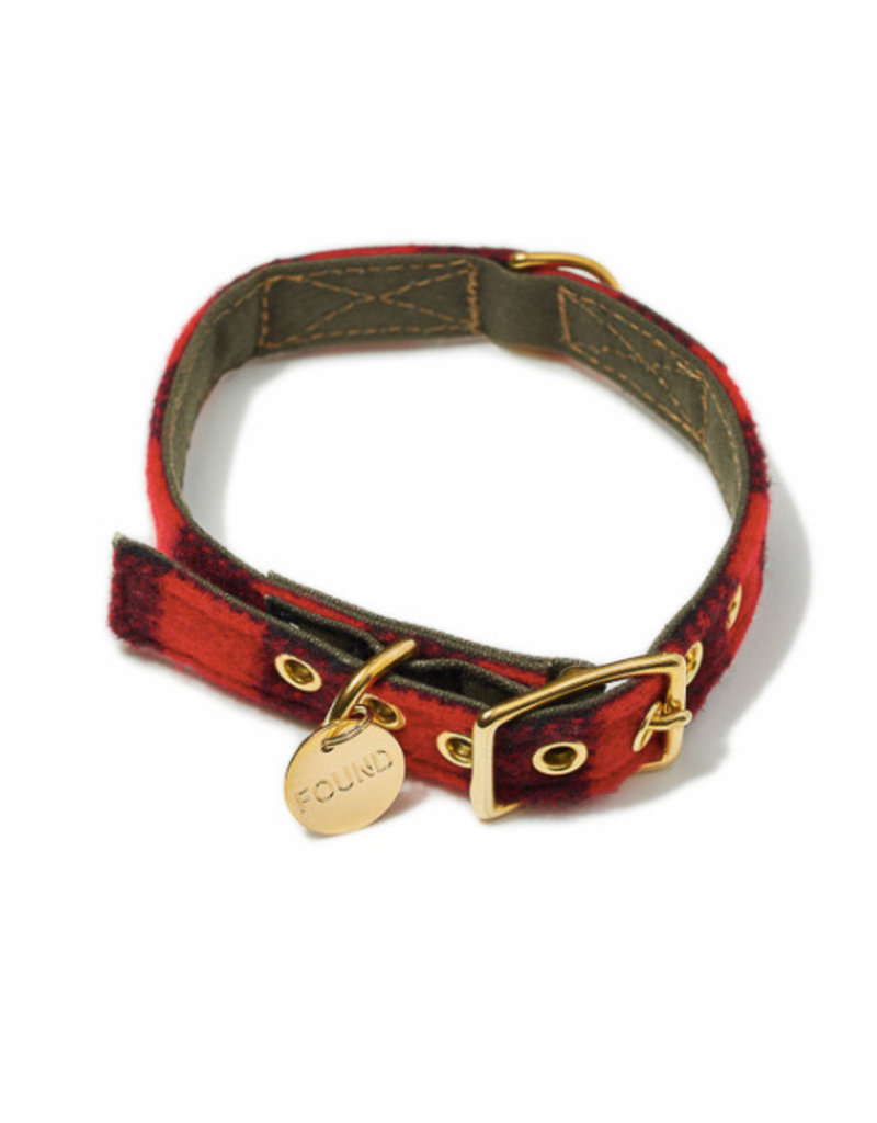 The Birch Store Red Buffalo Wool & Canvas Collar