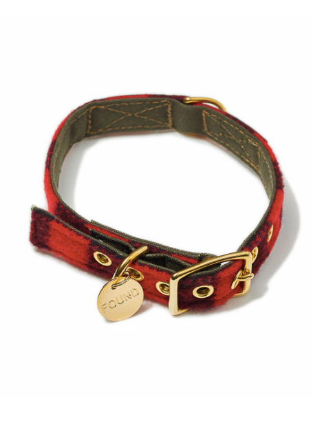 The Birch Store Red Buffalo Wool & Canvas Collar
