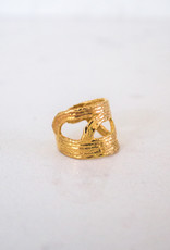 The Birch Store Adjustable Gold Wave Ring