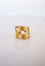 The Birch Store Adjustable Gold Wave Ring